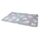 TAPIS VET DECO PRO GRIS MOTIF PATTES ROSE/BLANC 0,50X0,75M /1225GR/M2 /H POILS 2