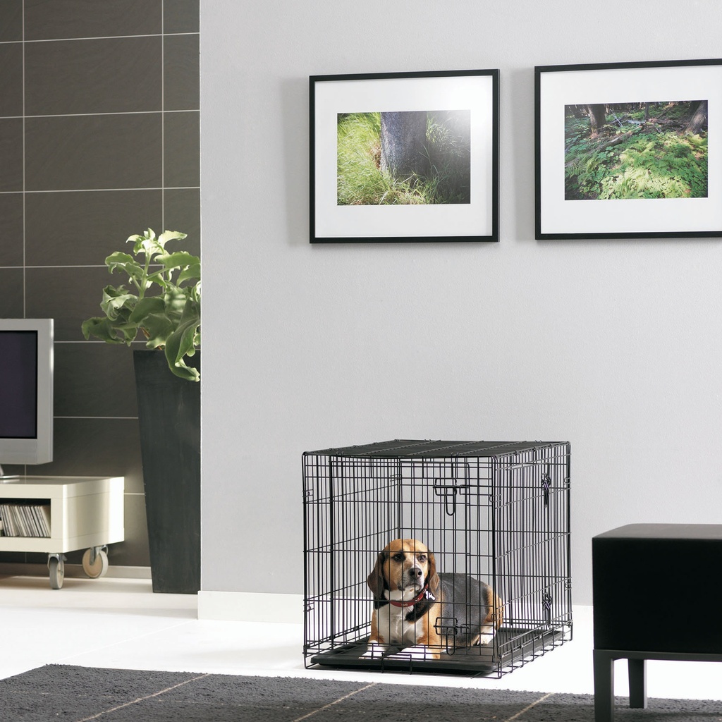 DOG COTTAGE NOIR CAGE PLIABLE 50x30x36.5cm poids 3 kg