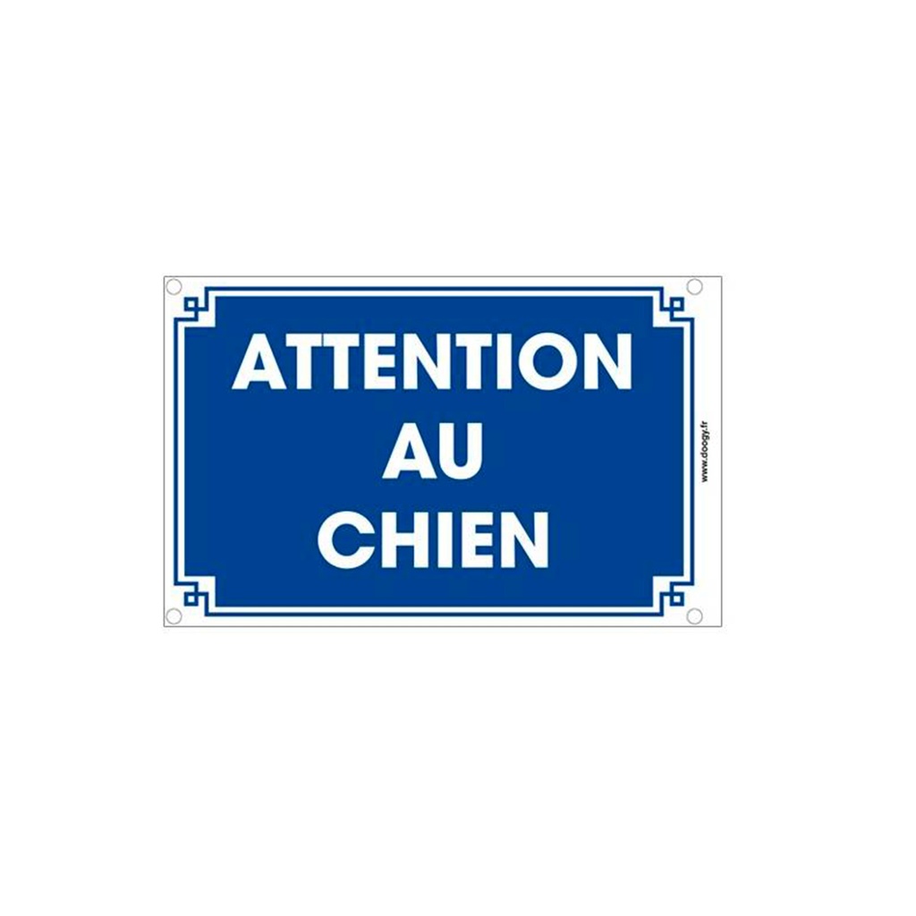 PLAQUE ATTENTION AU CHIEN 10 x15 cm ABS 4 mm