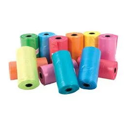 RAMASSE CROTTES MULTICOLORES  ROULEAUX DE 20 SACHETS