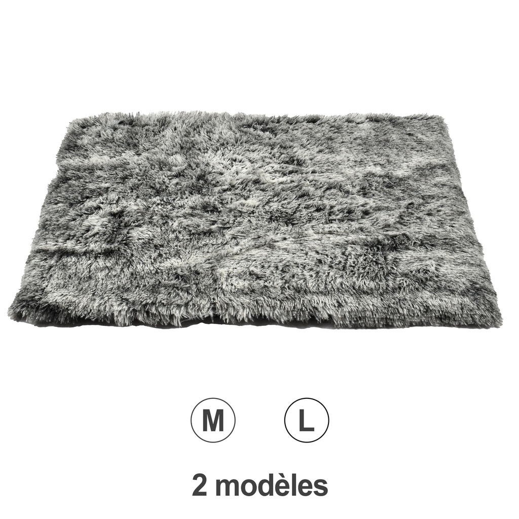 TAPIS POILU BICOLOR NOIR L 100X70CM