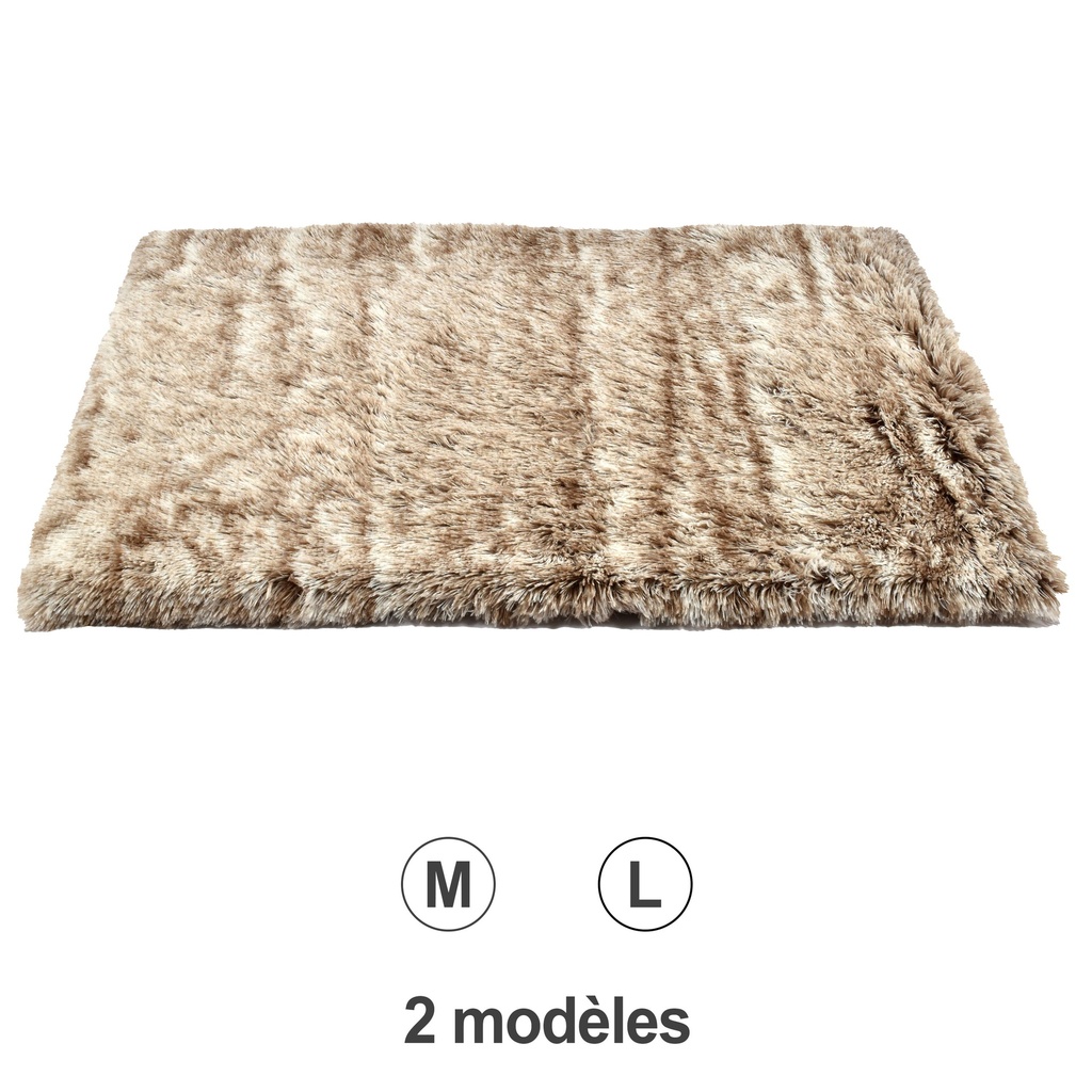 TAPIS POILU BEIGE L 100X70CM