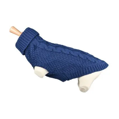 PULL FANTAISIE TORSADE BLEU MARINE T25 ATT. TAILLE UN PEU GRAND