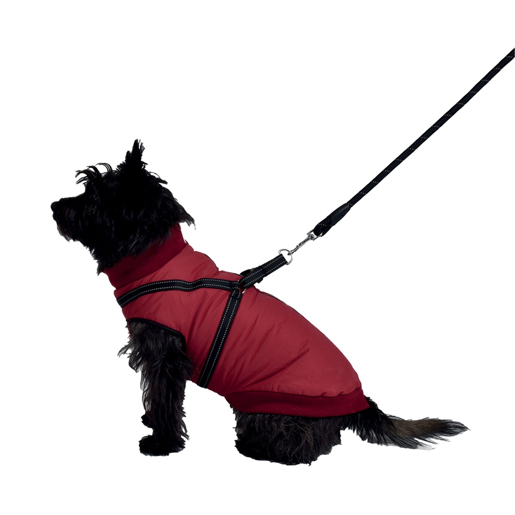 MANTEAU BOMBER BORDEAUX AVEC HARNAIS INTEGRE 28XS