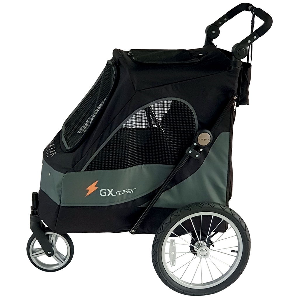 POUSSETTE AVENTURA VERTE ET NOIRE CHIENS MOINS 30KG