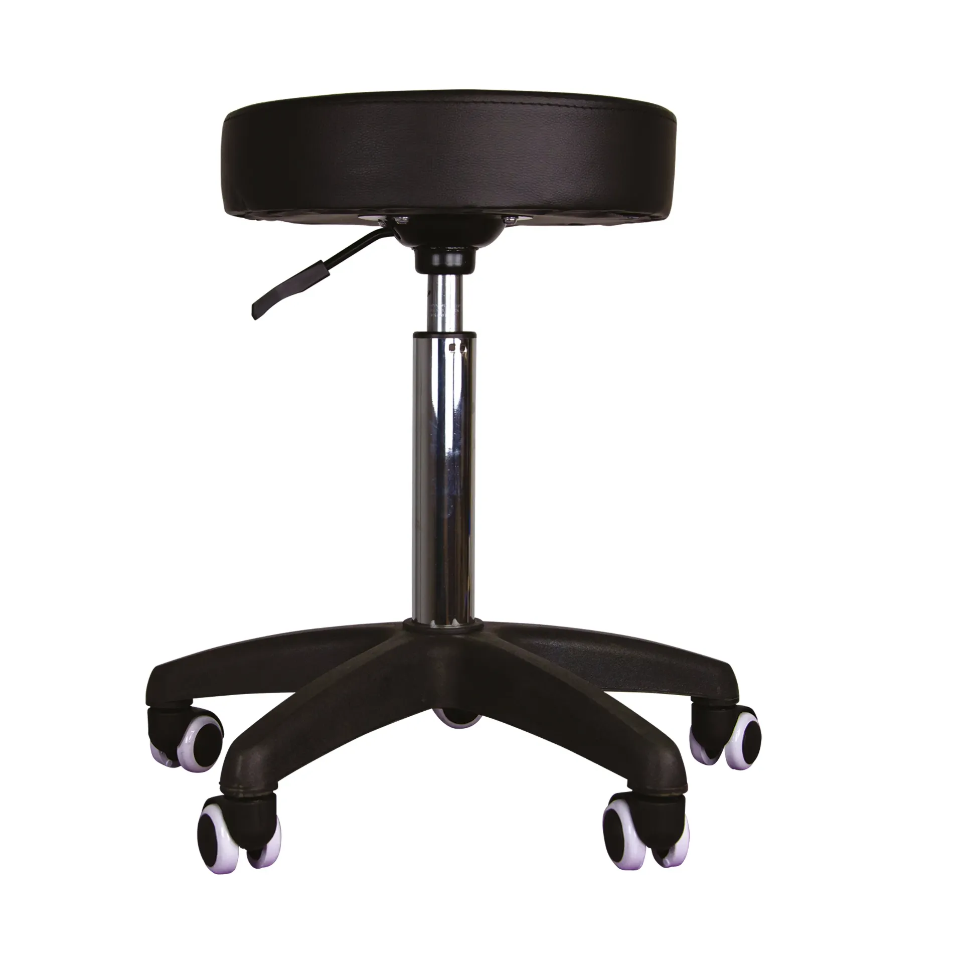 TABOURET ROND NOIR - 55/74 CM DIAM 34 CM - POMPE A GAZ