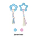 PACK 2 JOUETS CHIOTS ETOILES BLEUES AVEC CORDE 20x8CM ET 18X7 CM