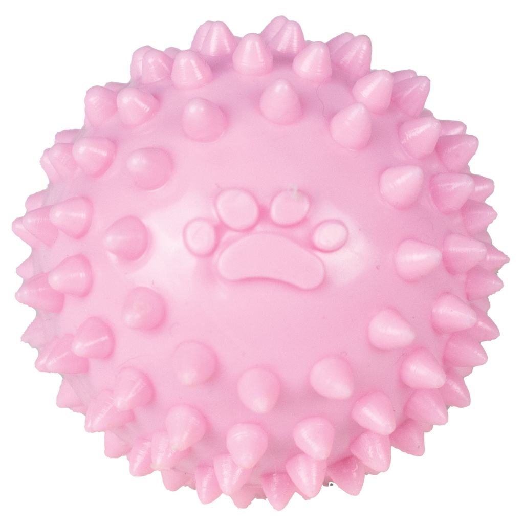 BALLE AVEC PICOTS ROSE POUR CHIOT DIAM 6 CM
