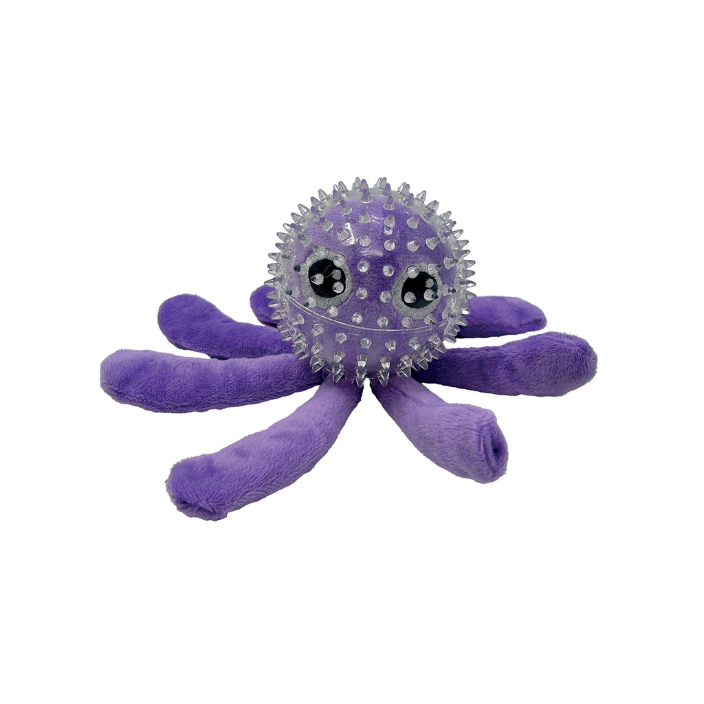 JOUET PELUCHE ET TPR BUBBLE OCTOPUS 11CM- DIAM BALLE 6,5CM