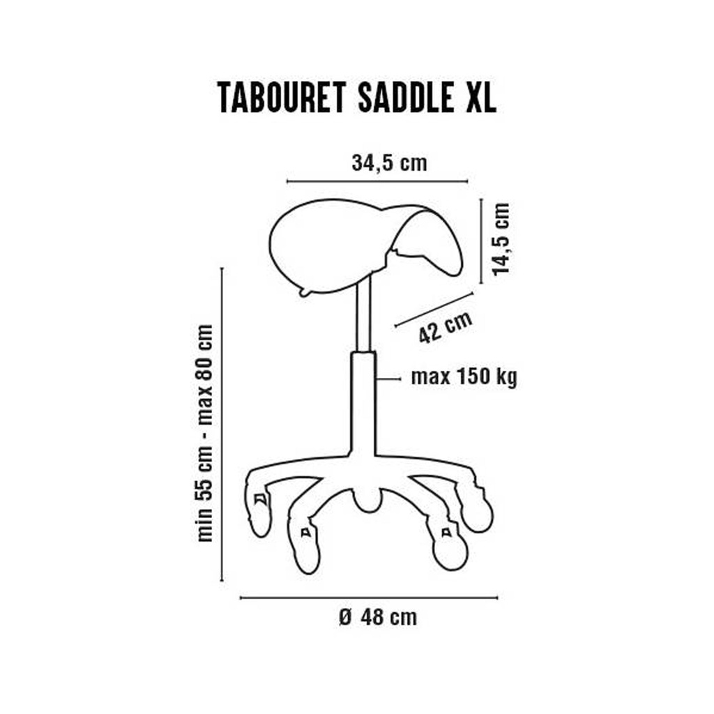 ROLLERCOASTER SADDLE XL TABOURET GRANDE POMPE A GAZ 55-80CM