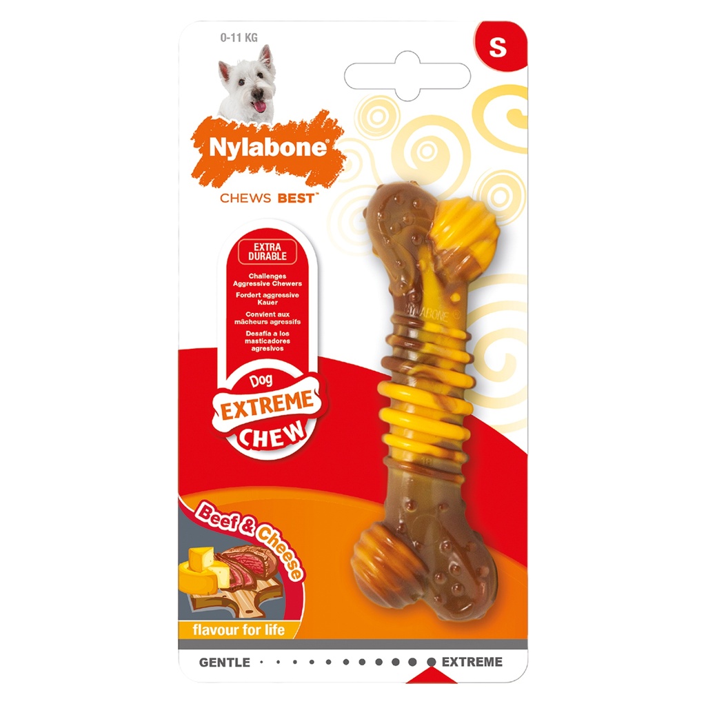 NYLABONE XTRM CHEW TEXTURE BONE S:STEAK&FROMAGE 11CM