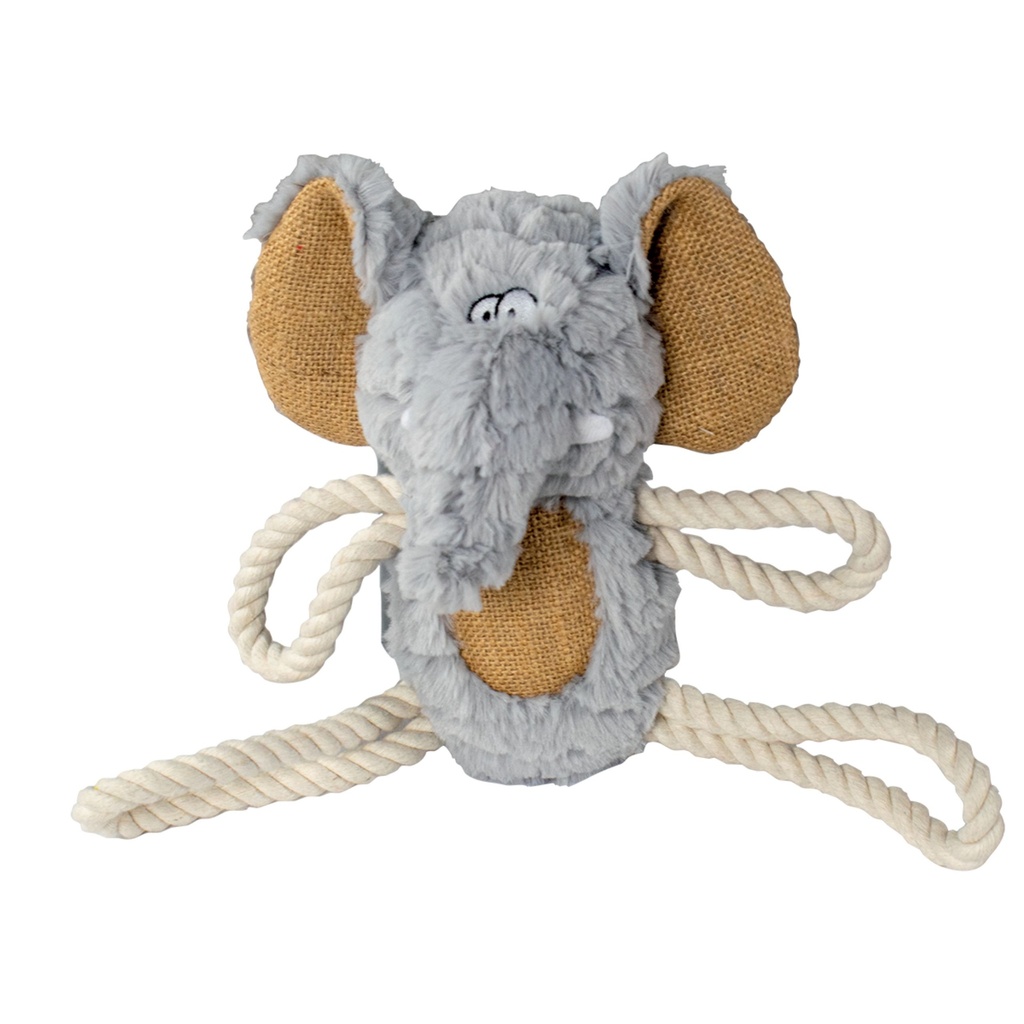 PELUCHE SAFARI ELEPHANT AVCE CORDES 25CM