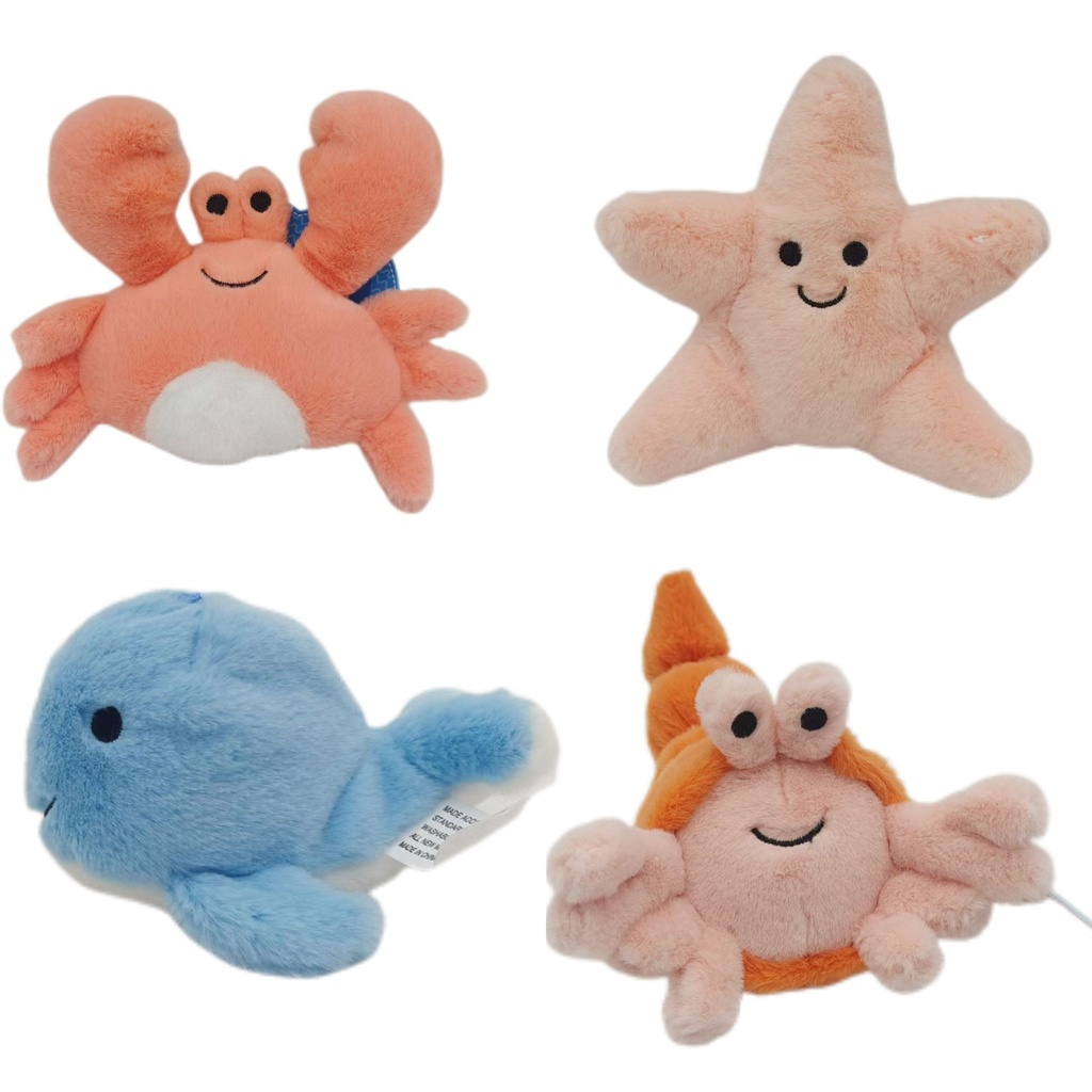 LOT DE 4 PELUCHES TRESORS MARINS