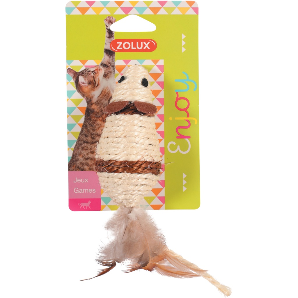 JEUX CHAT SOURIS EN SISAL COLORIS DIVERS