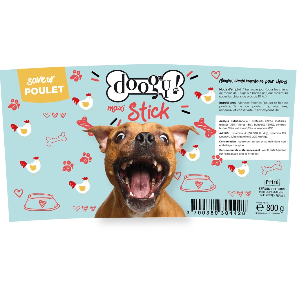 STICK POULET 11.5 CM BOITE DE 800G