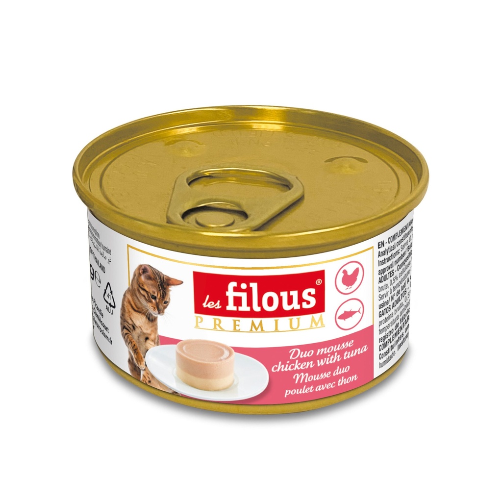 MOUSSE DUO - POULET AVEC THON 85G LES FILOUS 12PCS