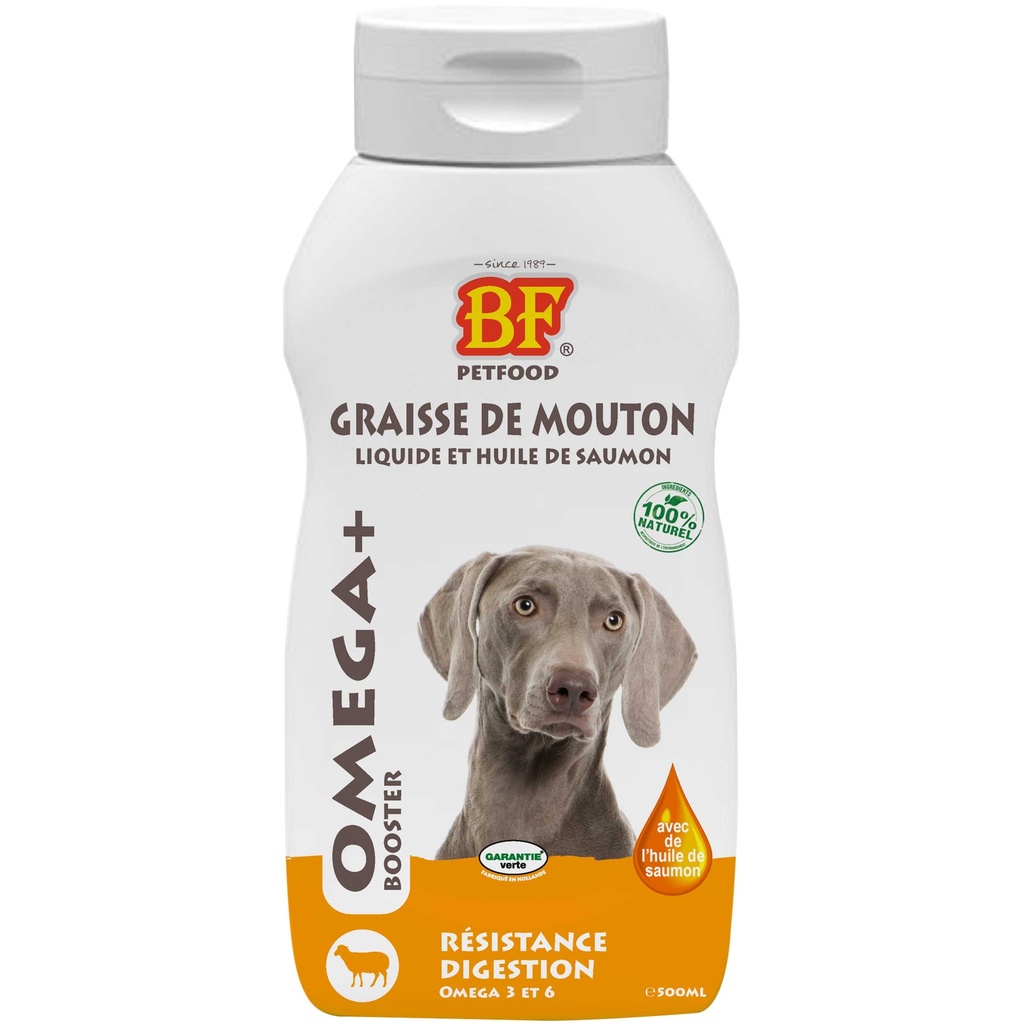 BIOFOOD GRAISSE DE MOUTON AVEC HUILE DE SAUMON 500ML