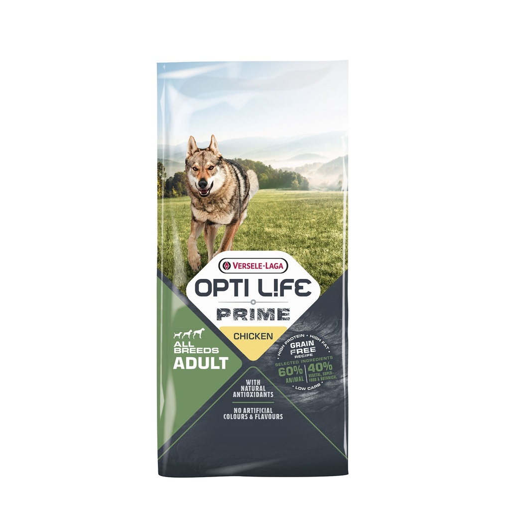 OPTILIFE PRIME CHIEN TOUTES RACES AU POULET - 12,5KG