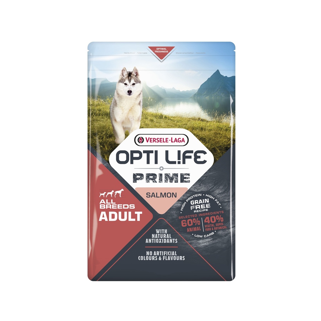 OPTILIFE PRIME CHIEN TOUTES RACES AU SAUMON - 2,5KG