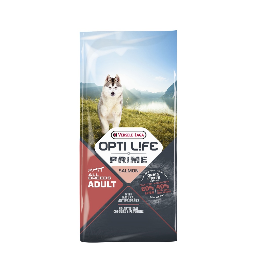 OPTILIFE PRIME CHIEN SAUMON SANS CEREALES 12,5KG