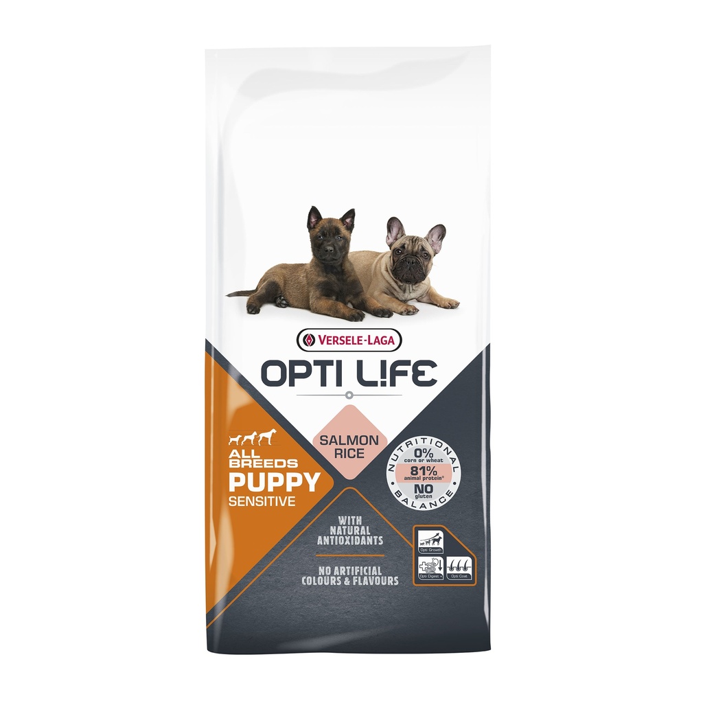 OPTILIFE CHIOT SENSIBLE AU SAUMON - 12,5KG