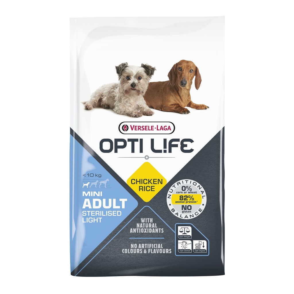 OPTILIFE CHIEN MINI ADULT LIGHT AU POULET - 7,5KG
