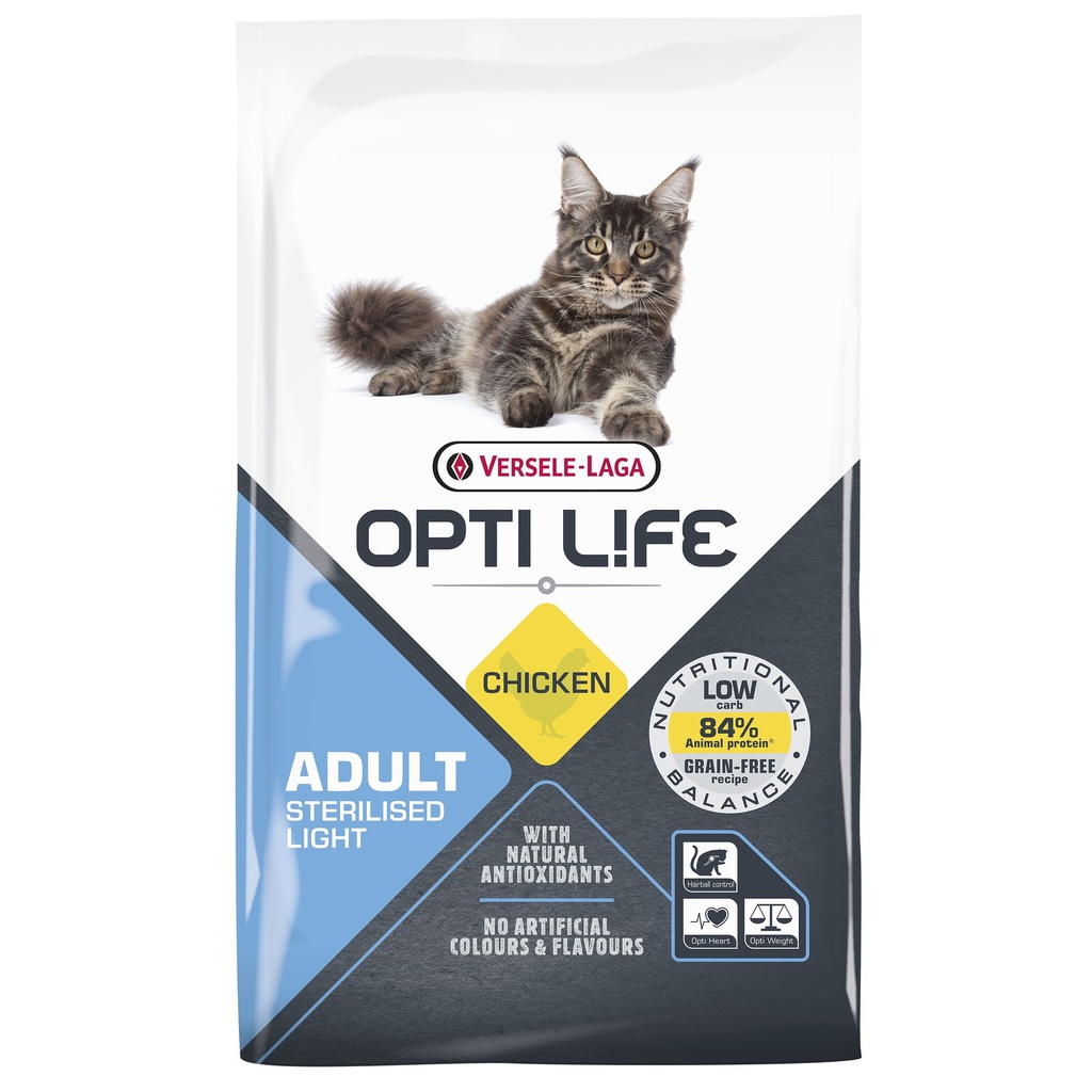 OPTILIFE CHAT ADULT LIGHT STERILISED AU POULET - 7,5KG