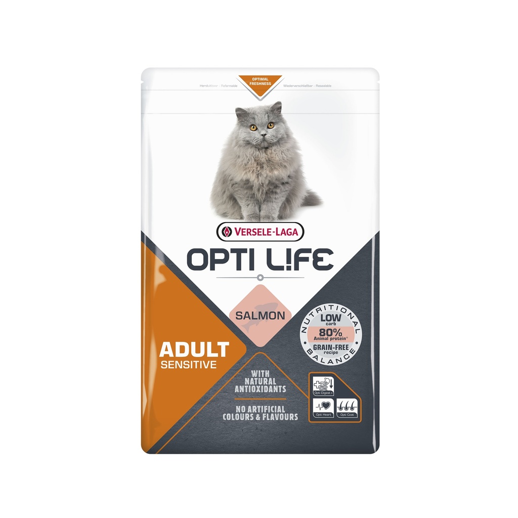 OPTILIFE CHAT ADULT SENSITIVE AU SAUMON - 2,5KG
