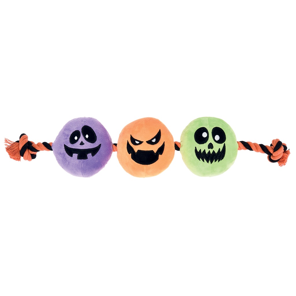 3 MONSTRES HALLOWEEN AVEC CORDE 59X11CM