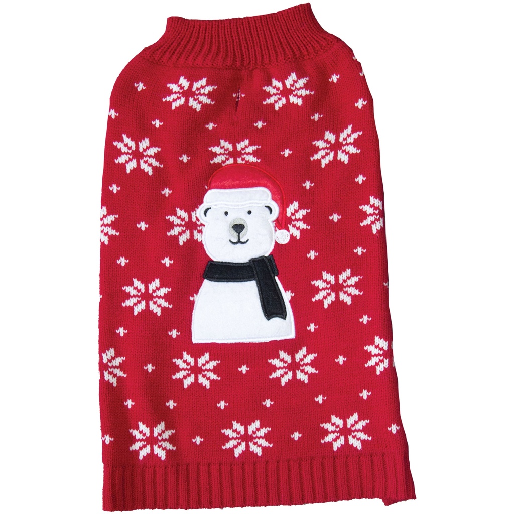 PULL FANTAISIE DE NOEL OURS ROUGE T25