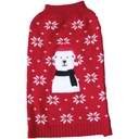 PULL FANTAISIE DE NOEL OURS ROUGE T25