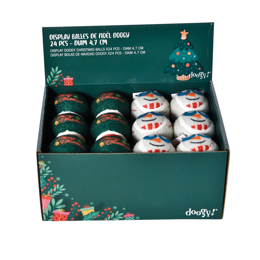 DISPLAY BALLES DE NOEL DOOGY X24PCS - DIAM 4,7CM