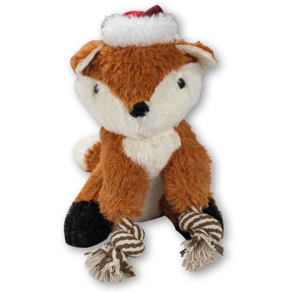 PELUCHE RENARD DE NOEL AVEC CORDE 22CM