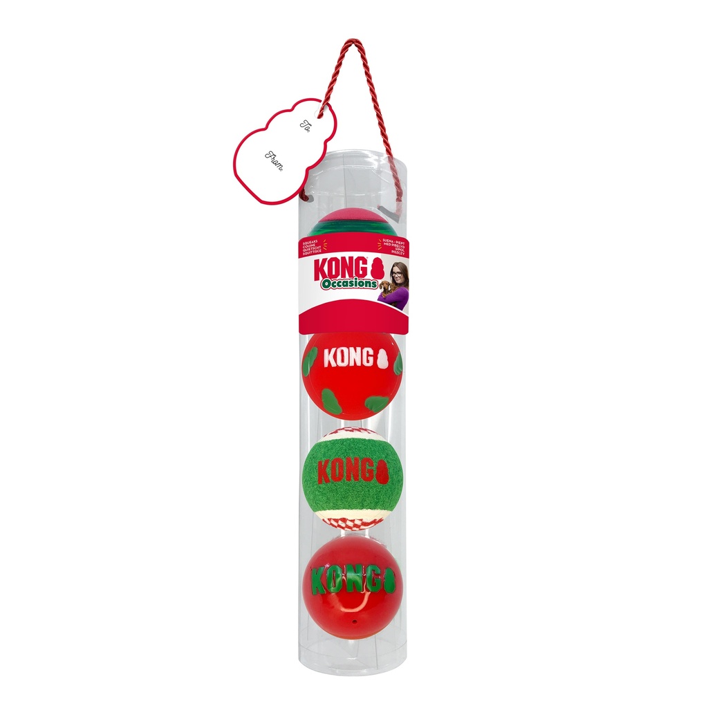 KONG HOLIDAY OCCASIONS BALLS 4 PCS DIAM 7CM DPF/DPC 03/24