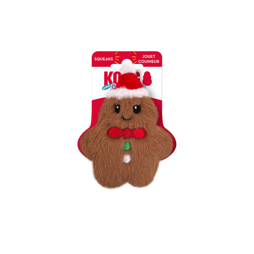 KONG HOLIDAY SNUZZLES MINI GINGERBREAD BROWN XS 13CM