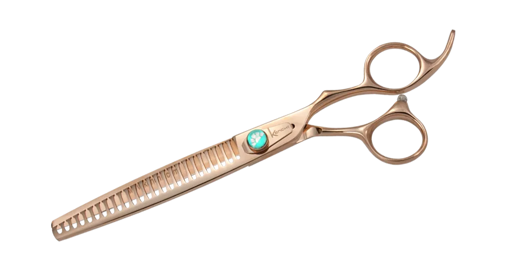 [kERO25T] KENCHII Rosé™ – Ciseaux chunker droits - droitiers 20 cm (25 dents)