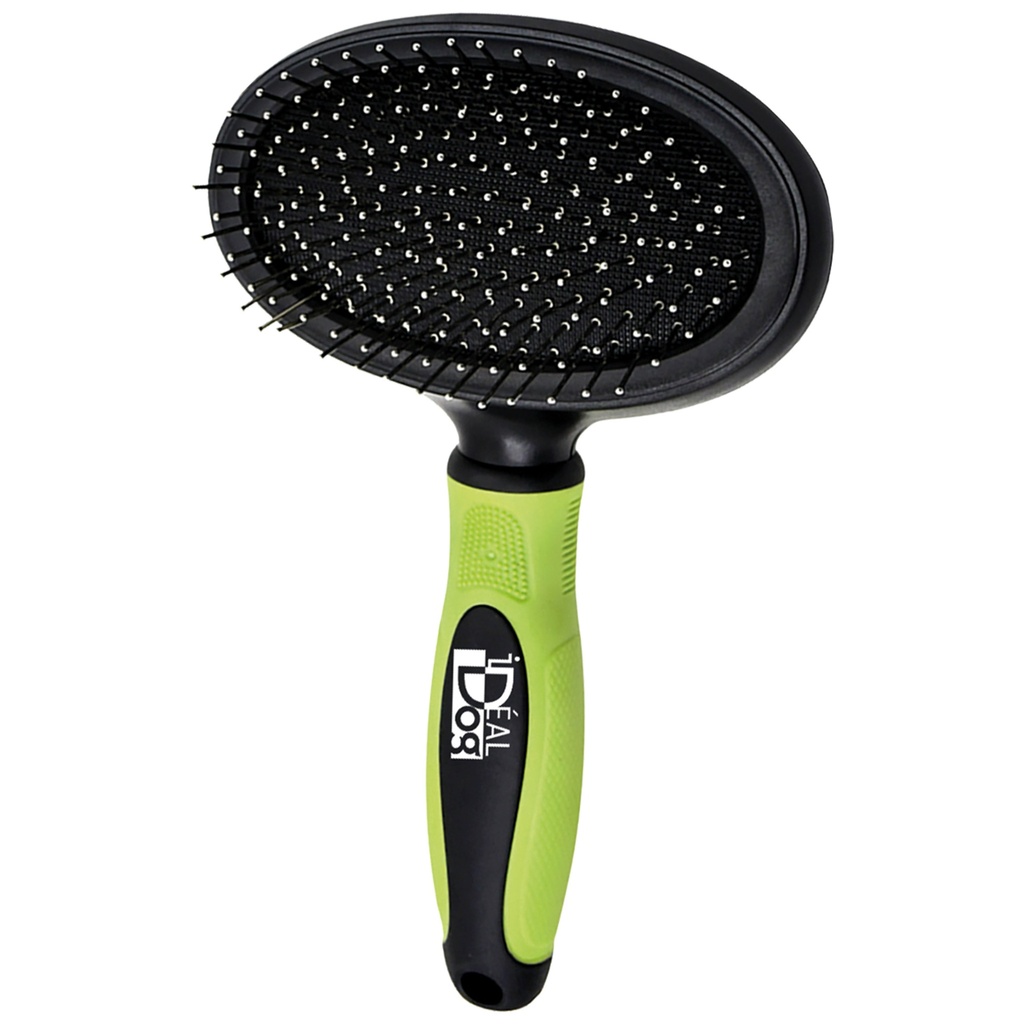 [CB0873] BROSSE PNEUMATIQUE A PICOTS PERLES OVALE IDEALDOG 19CM- TETE 12*7CM
