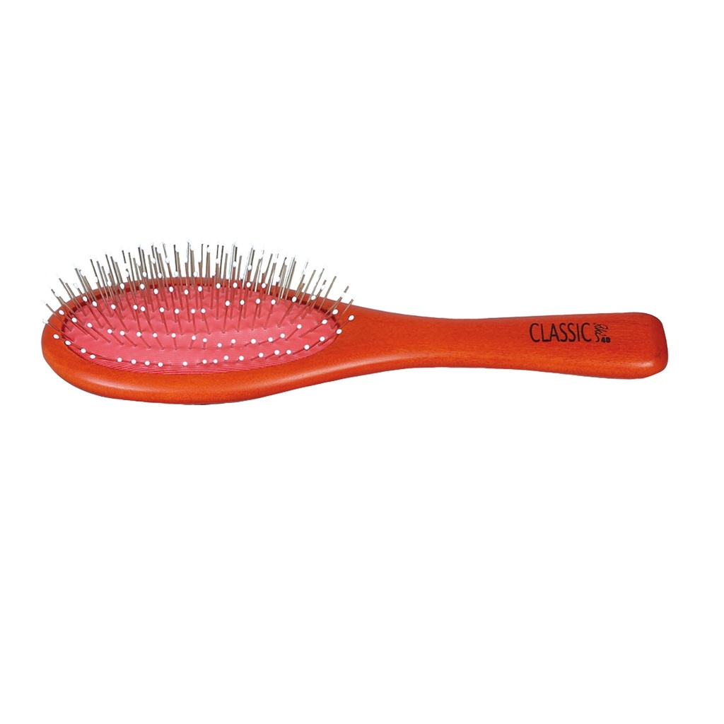 [CB0028] BROSSE PNEUMATIQUE BOIS GM 22 CM PICOTS PERLES