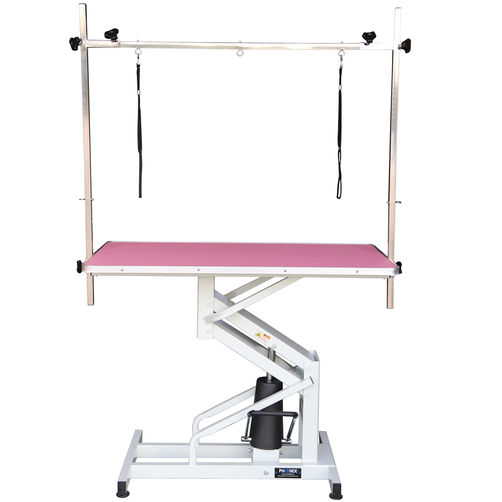 TABLE ELEVATRICE VENUS MECA POTENCE DOUBLE PLATEAU ROSE 110 x 60 cm