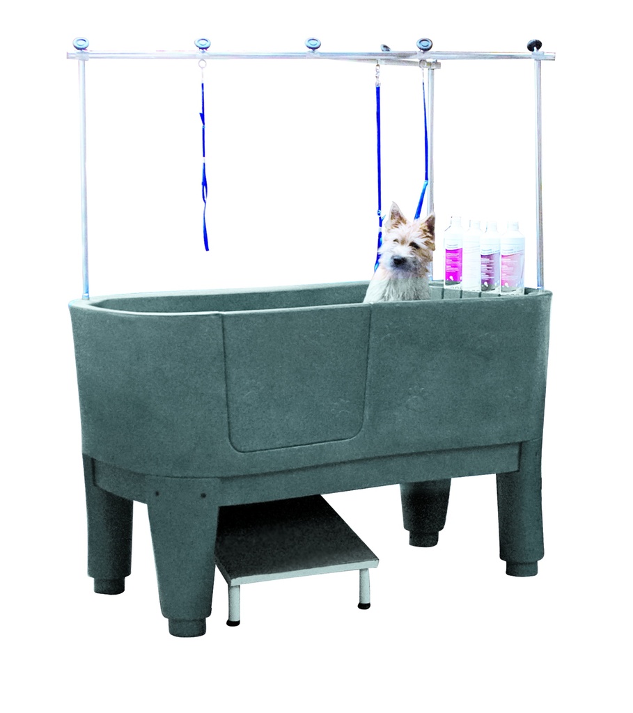 BAIGNOIRE PVC GRIS 148 x 80 cm SUR PIEDS