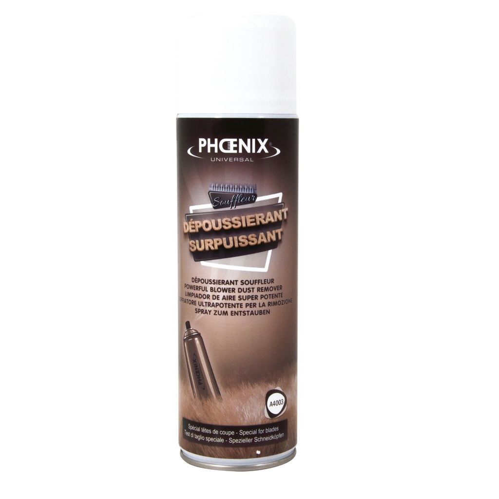 DEPOUSSIERANT SOUFFLEUR SURPUISSANT POUR TETES DE COUPE PHOENIX 400 ML