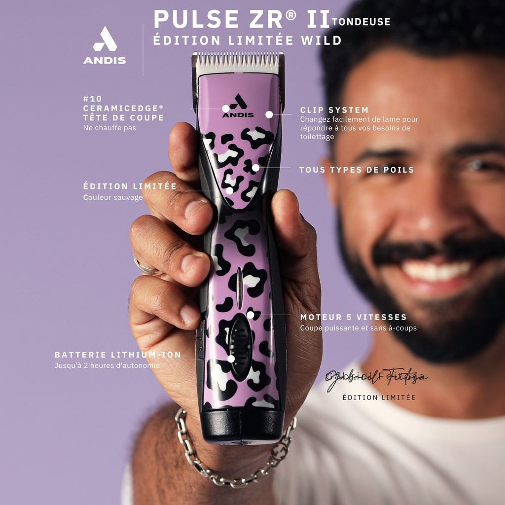 [CA1539] TONDEUSE ANDIS PULSE ZR LITHIUM SANS FIL EDITION LIMITEE WILD