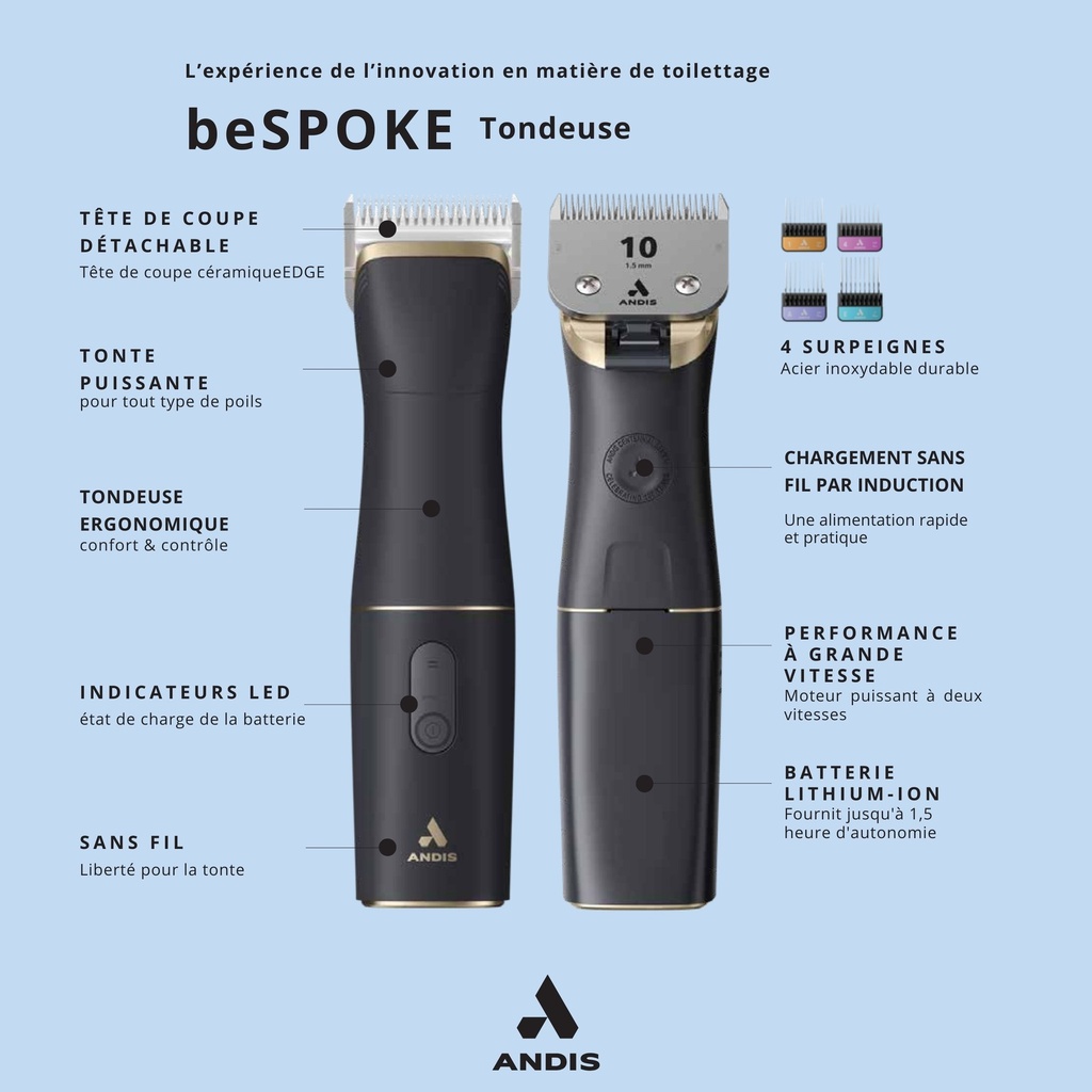 TONDEUSE ANDIS BESPOKE SANS FIL- CHARGEMENT INDUCTION
