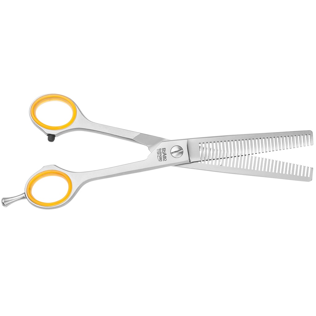 CISEAUX EFFILEUR 17CM EHASO 30 DENTS ANNEAUX NOIRS