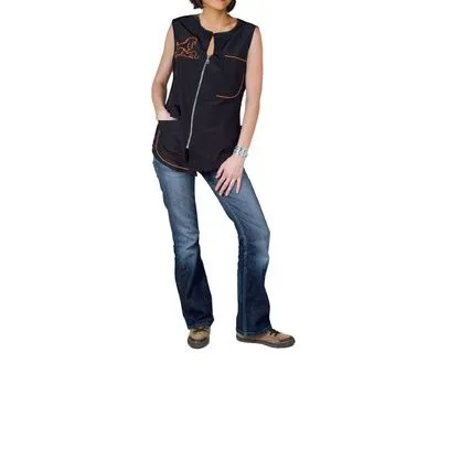 BLOUSE CARINA sans manches broderie orange Taille S Poitrine 94 L 60 cm