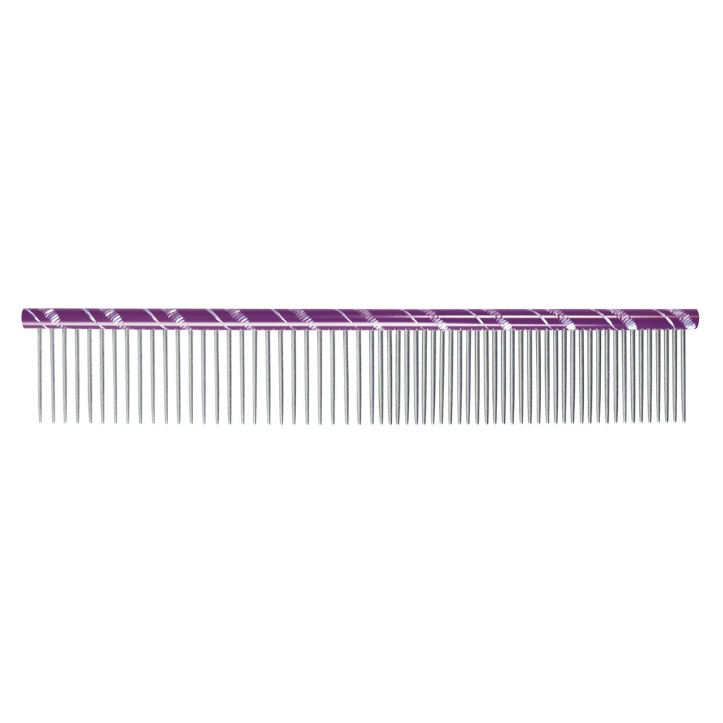 [CB1107] PEIGNE METAL DOUBLE 50/50 19 CM - DENTS 26 mm VIOLET
