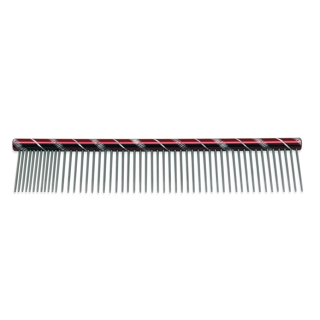 [CB1111] PEIGNE METAL DOUBLE 20/80 20 CM - DENTS 34 mm ROUGE
