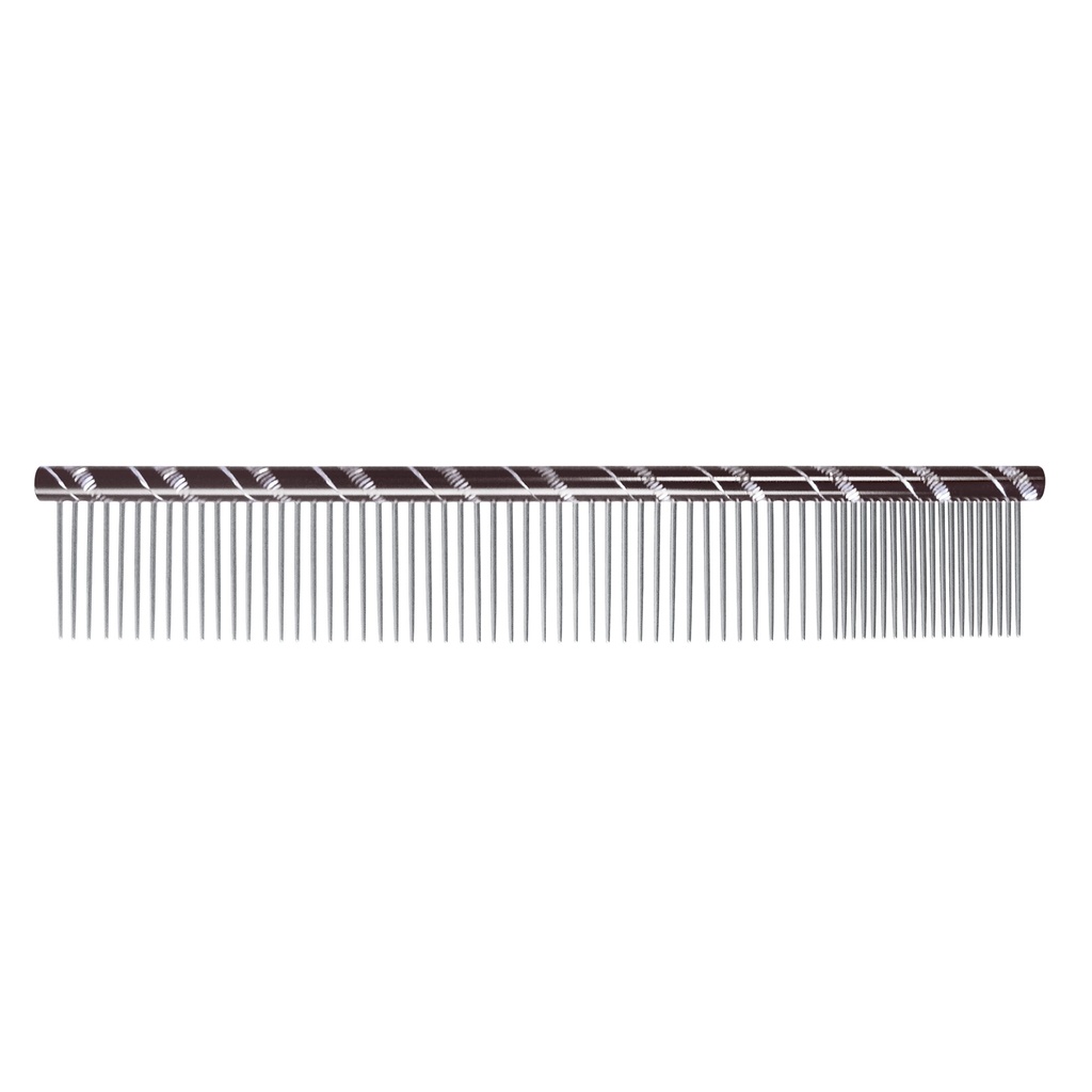 [CB1113] PEIGNE METAL DOUBLE 20/80 20 CM - DENTS 34 mm NOIR
