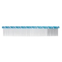 PEIGNE METAL DOUBLE 20/80 25 CM - DENTS 34 mm BLEU