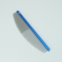 PEIGNE DEMI LUNE METAL IDEALDOG 50/50-18CM-62 DENTS-BLEU